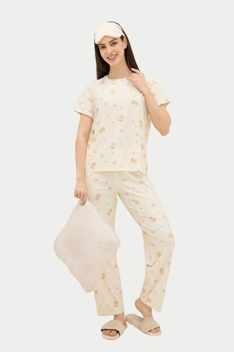 Sweet Dreams Animal Printed Pyjama Set - Swan White — image 7